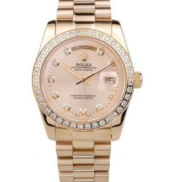 Aaa fake watches Dial Day-Date Rolex Gold Gold Yellow 18k Stainless Steel Plated 0730